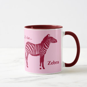 Zebra - Burgund und Rosa Tasse