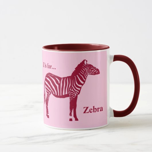 Zebra - Burgund und Rosa Tasse (Rechts)