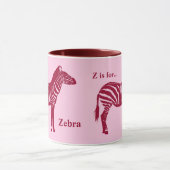 Zebra - Burgund und Rosa Tasse (Zentrum)