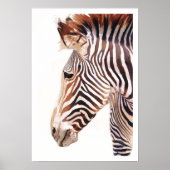 "Zebra Bust" Zebra Wildlife Watercolor Poster (Vorne)
