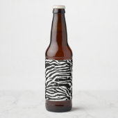 Zebra Camouflage Black and White Artistic Pattern Bierflaschenetikett (Vorderseite)