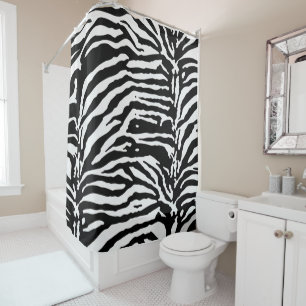 Zebra Camouflage Black and White Artistic Pattern Duschvorhang