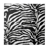 Zebra Camouflage Black and White Artistic Pattern Fliese (Vorderseite)
