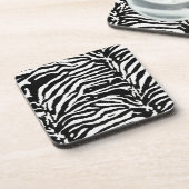 Zebra Camouflage Black and White Artistic Pattern Getränkeuntersetzer (Linke Seite)