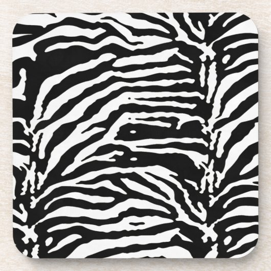 Zebra Camouflage Black and White Artistic Pattern Getränkeuntersetzer (Vorderseite)