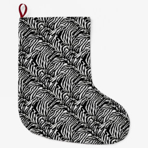 Zebra Camouflage Black and White Artistic Pattern Großer Weihnachtsstrumpf