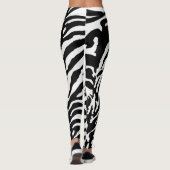 Zebra Camouflage Black and White Artistic Pattern Leggings (Rückseite)