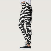Zebra Camouflage Black and White Artistic Pattern Leggings (Links)