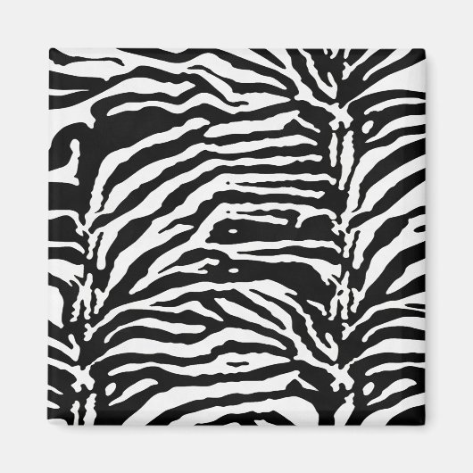 Zebra Camouflage Black and White Artistic Pattern Magnet (Vorne)