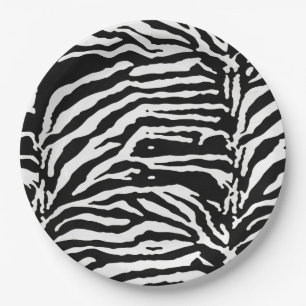Zebra Camouflage Black and White Artistic Pattern Pappteller