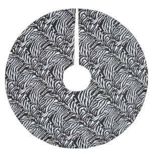 Zebra Camouflage Black and White Artistic Pattern Polyester Weihnachtsbaumdecke