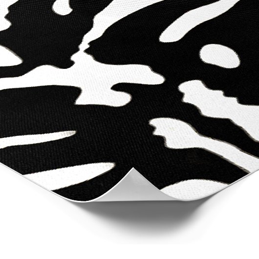 Zebra Camouflage Black and White Artistic Pattern Poster (Ecke)