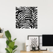 Zebra Camouflage Black and White Artistic Pattern Poster (Heimbüro)