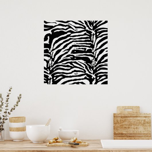 Zebra Camouflage Black and White Artistic Pattern Poster (Küche)
