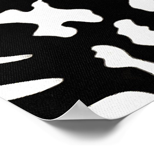 Zebra Camouflage Black and White Artistic Pattern Poster (Ecke)