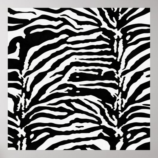 Zebra Camouflage Black and White Artistic Pattern Poster (Vorne)