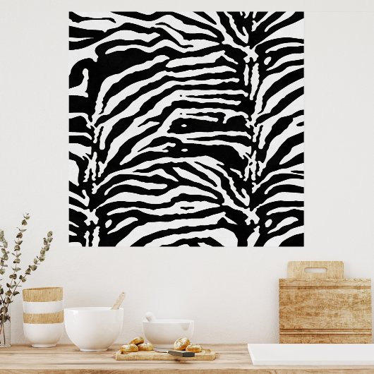 Zebra Camouflage Black and White Artistic Pattern Poster (Küche)