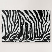 Zebra Camouflage Black and White Artistic Pattern Puzzle (Horizontal)