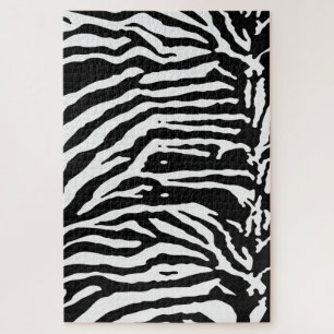 Zebra Camouflage Black and White Artistic Pattern Puzzle