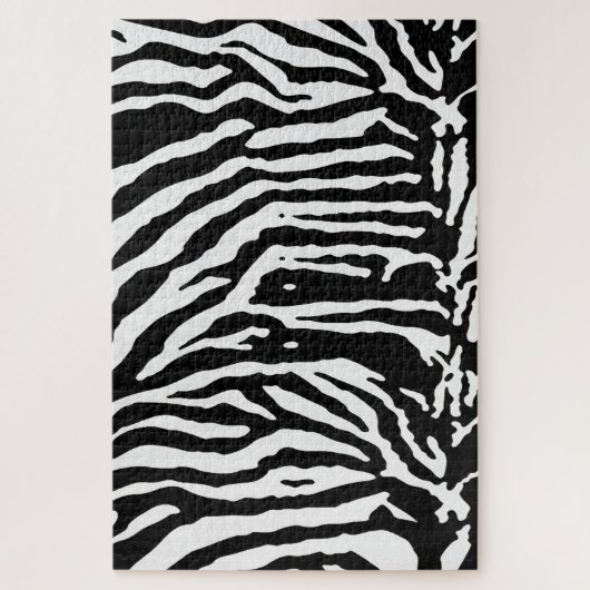 Zebra Camouflage Black and White Artistic Pattern Puzzle (Vertikal)