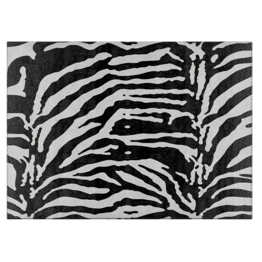 Zebra Camouflage Black and White Artistic Pattern Schneidebrett (Vorderseite)