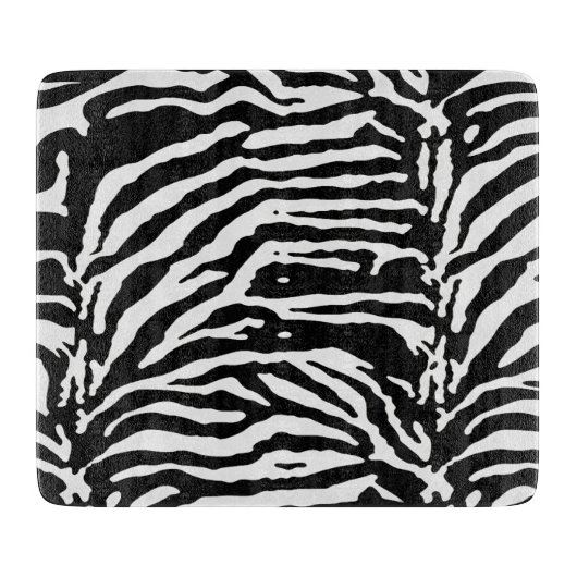 Zebra Camouflage Black and White Artistic Pattern Schneidebrett (Vorderseite)
