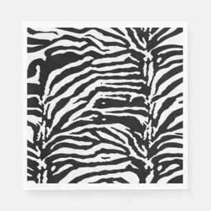 Zebra Camouflage Black and White Artistic Pattern Serviette