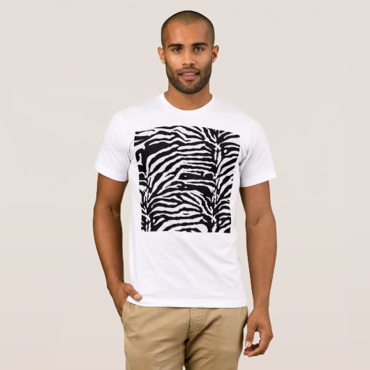 Zebra Camouflage Black and White Artistic Pattern T-Shirt (Vorne ganz)