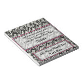 Zebra Candy Bar Wrapper-Gastgeschenke Notizblock (angewinkelt)