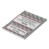Zebra Candy Bar Wrapper-Gastgeschenke Notizblock (Rotiert)