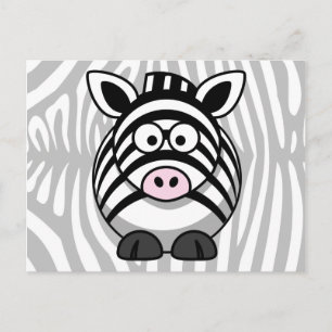 Zebra-Cartoon mit Streifen Postkarte
