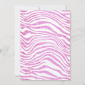 Zebra Cartoon niedliche Dschungelsafari Mädchen Gl Einladung (Rückseite)
