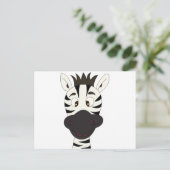 Zebra Cartoon Postkarte (Stehend Vorderseite)