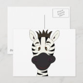 Zebra Cartoon Postkarte (Vorne/Hinten)
