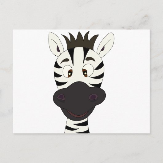 Zebra Cartoon Postkarte (Vorderseite)