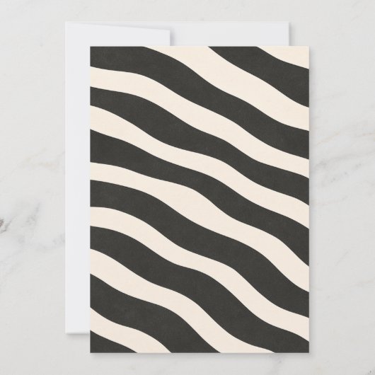 Zebra Cartoon Textured Stripes Pattern – Black & C Einladung (Rückseite)