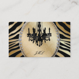 Zebra Chandelier Jewelier Black Gold Visitenkarte