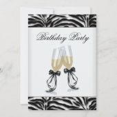 Zebra Chandelier Womans Zebra Birthday Party Einladung (Vorderseite)
