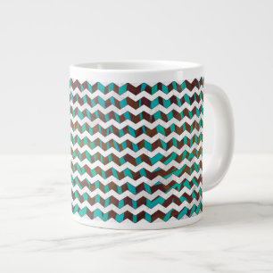 Zebra Chevron Braun und Türkis Druck Jumbo-Tasse