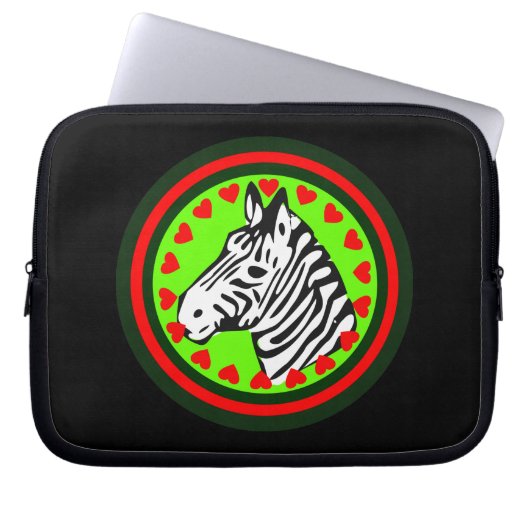 ♥ Zebra Chic & Fabulous Laptop Sleeve ☜ (Vorderseite)