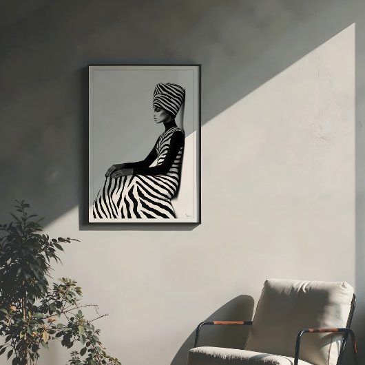 Zebra Chic: Graphic Monochrome Mode Poster