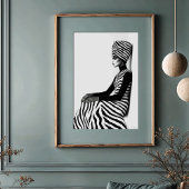 Zebra Chic: Graphic Monochrome Mode Poster