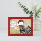 Zebra Christmas Froher Festtage Feiertagspostkarte (Stehend Vorderseite)