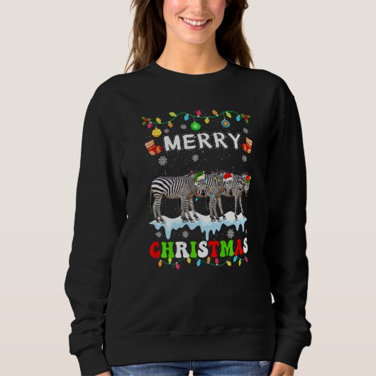 Zebra Christmas Squad Xmas Women Men Kids Sweatshirt (Vorderseite)