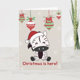 Zebra Christmas Zebras Winter Animals Card Karte