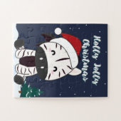 Zebra Christmas Zebras Winter Animals Jigsaw Puzzl Puzzle (Horizontal)