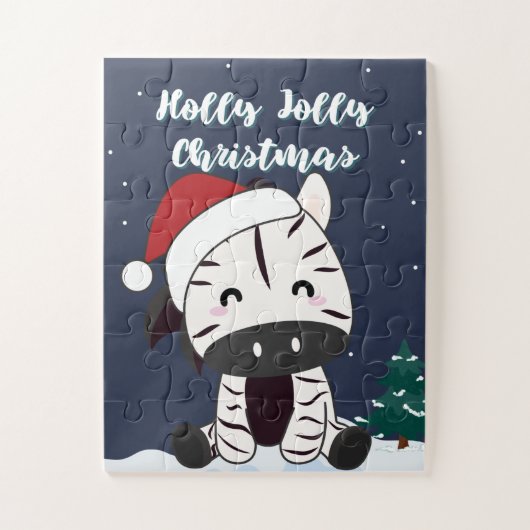 Zebra Christmas Zebras Winter Animals Jigsaw Puzzl Puzzle (Vertikal)