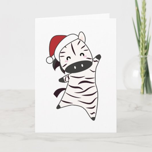 Zebra Christmas Zebras Winter Animals Karte (Vorderseite)