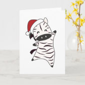 Zebra Christmas Zebras Winter Animals Karte (Gelbe Blume)