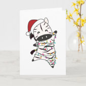 Zebra Christmas Zebras Winter Animals Karte (Gelbe Blume)